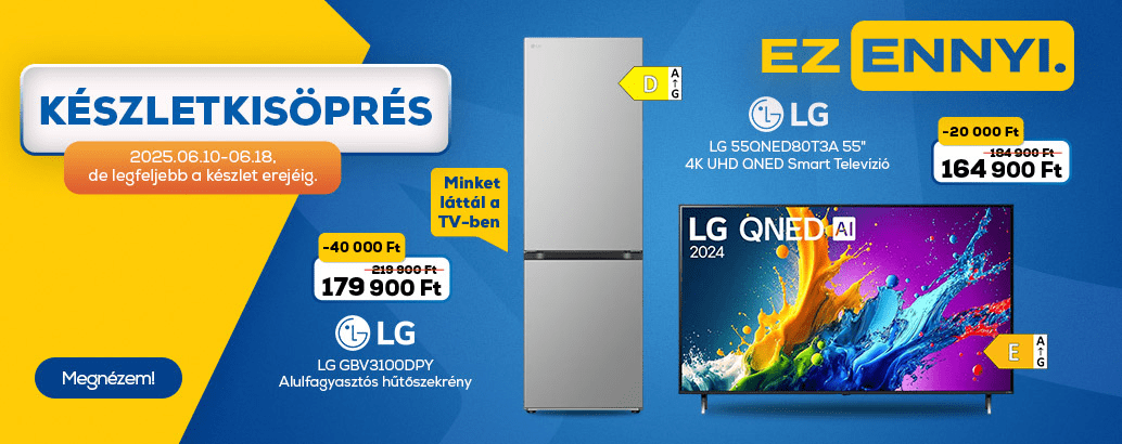 Készletkisöprés az Euronics-nál! Ez ennyi.
