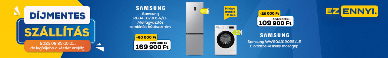 Díjmentes szállítás az Euronics-nál! Ez ennyi.
