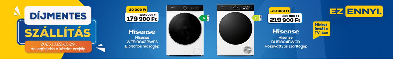 Díjmentes szállítás az Euronics-nál! Ez ennyi.