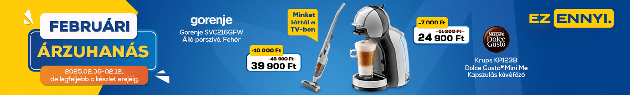Februári árzuhanás az Euronics-nál! Ez ennyi.