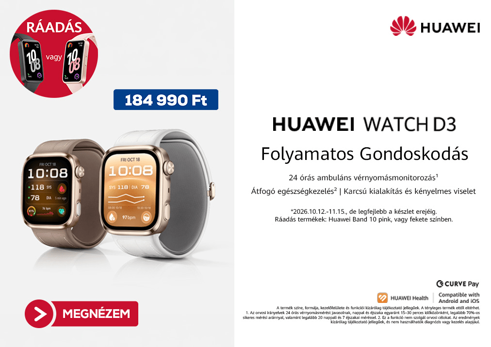 Huawei watch D3 okosóra ráadással
