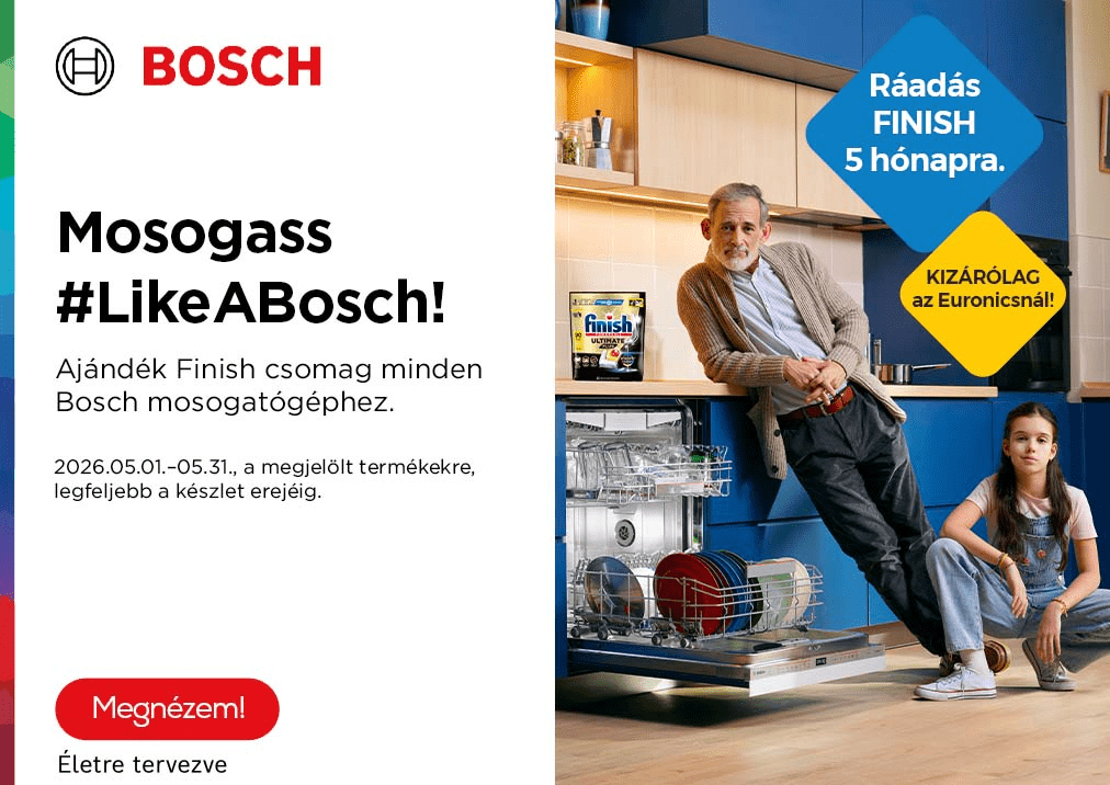 Bosch mosogatók ráadás Finish kapszulával 5 hónapra