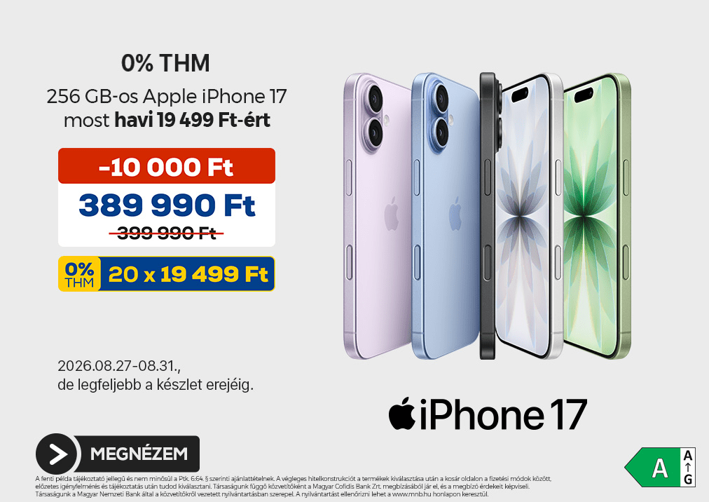 iPhone 17 0% THM ajánlattal