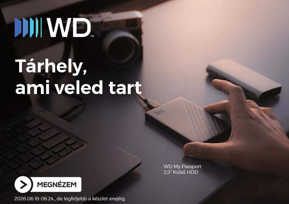 TWD My Passport HDD 1TB, USB 3.2 Gen1, fekete (WDBYVG0010BBK)