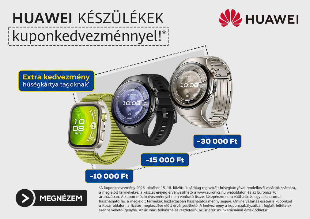Huawei készülékek kuponkedvezménnyel - hűségkártya tagoknak
