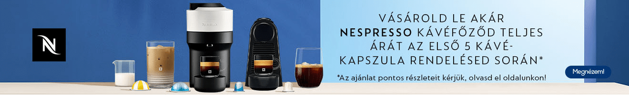 Vásárold le akár Nespresso kávéfőződ teljes árát az első 5 kávékapszula rendelésed során
