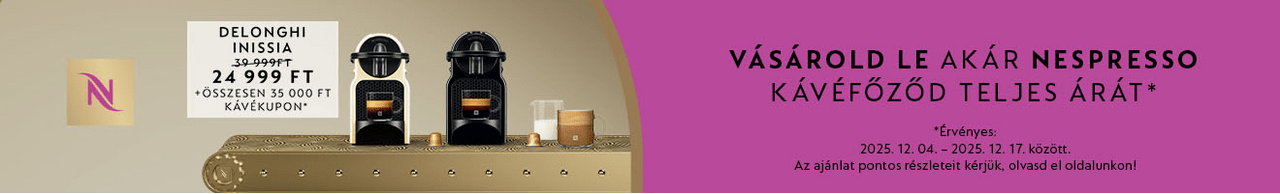 Vásárold le akár Nespresso kávéfőződ teljes árát!
