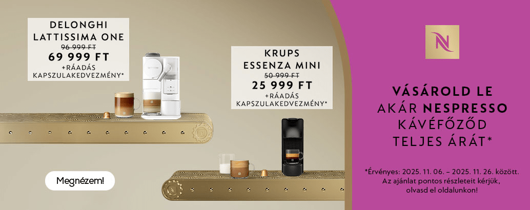Vásárold le akár Nespresso kávéfőződ teljes árát!