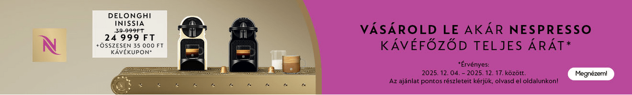 Vásárold le akár Nespresso kávéfőződ teljes árát!