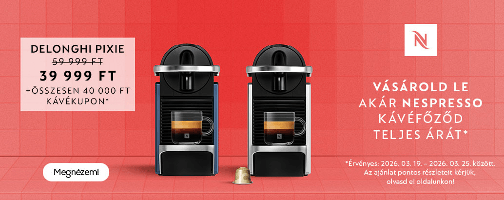 Delonghi Nespresso Pixie kávéfőző 39 999 Ft-ért