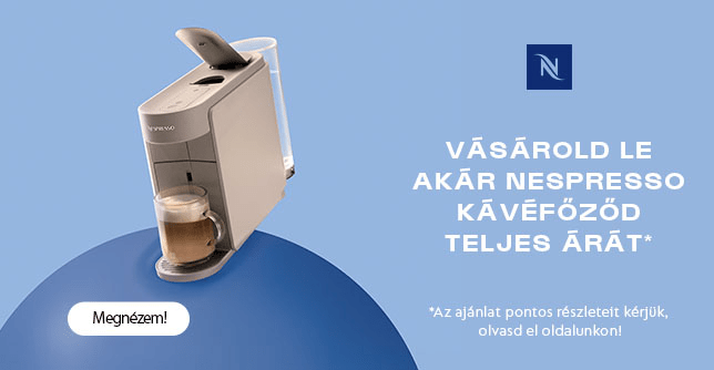 Vásárold le akár Nespresso kávéfőződ teljes árát az első 5 kávékapszula rendelésed során.