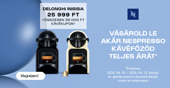 Vásárold le akár a Nespresso kávéfőződ teljes árát!