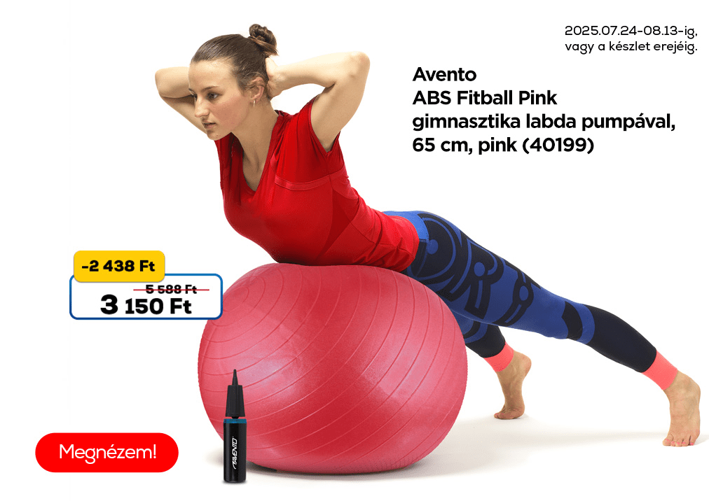 Avento ABS Fitball Pink gimnasztika labda pumpával, 65 cm, pink