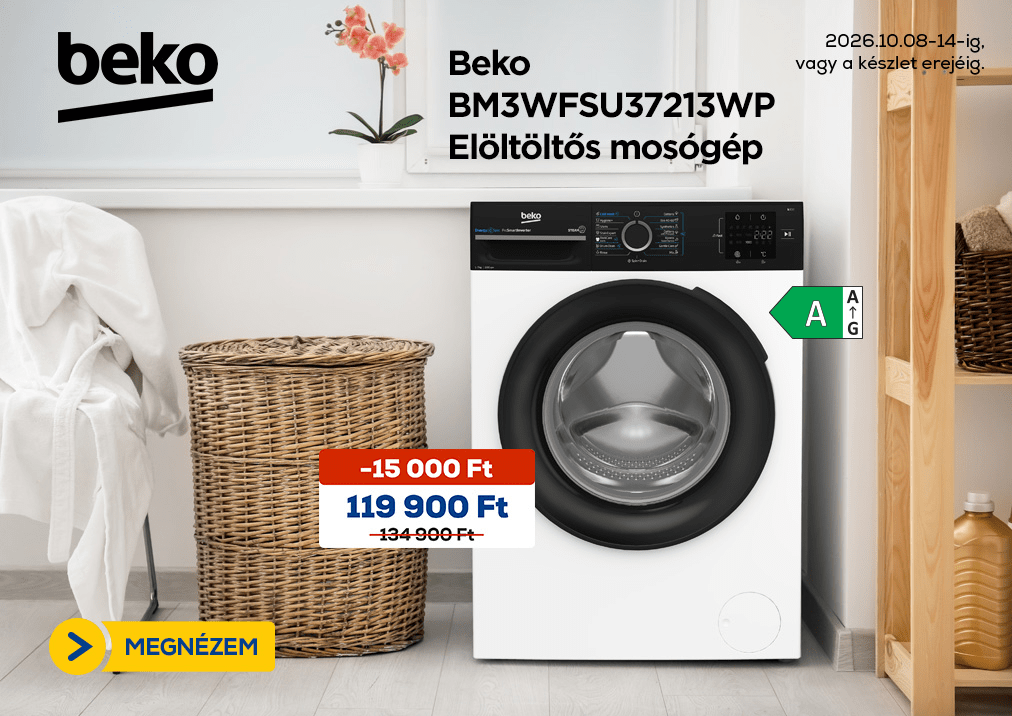 Beko BM3WFSU37213WP Elöltöltős mosógép