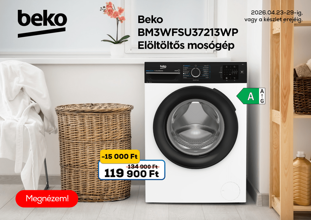 Beko BM3WFSU37213WP Elöltöltős mosógép