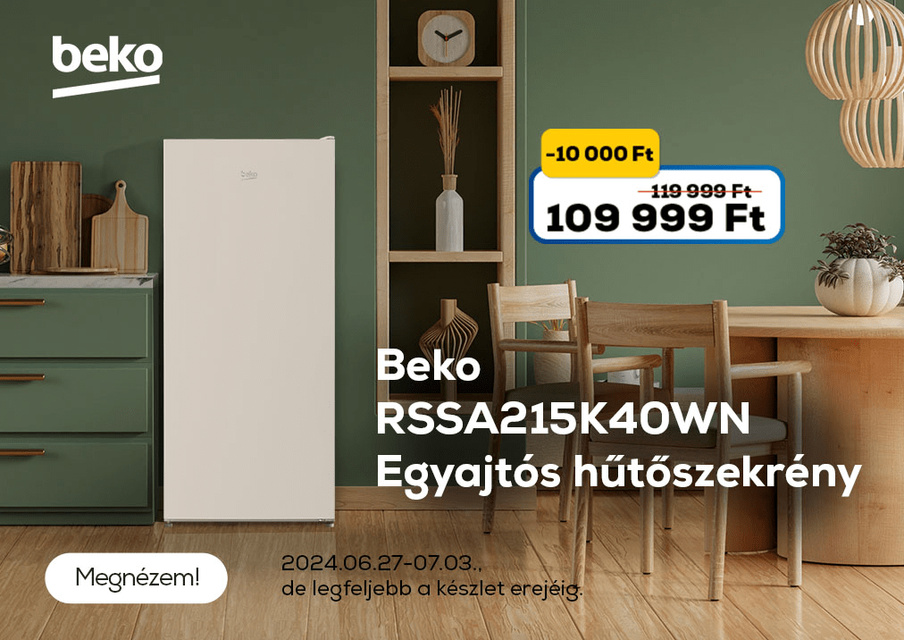 BEKO RSSA215K40WN egyajtós hűtő 2 széles 07.03