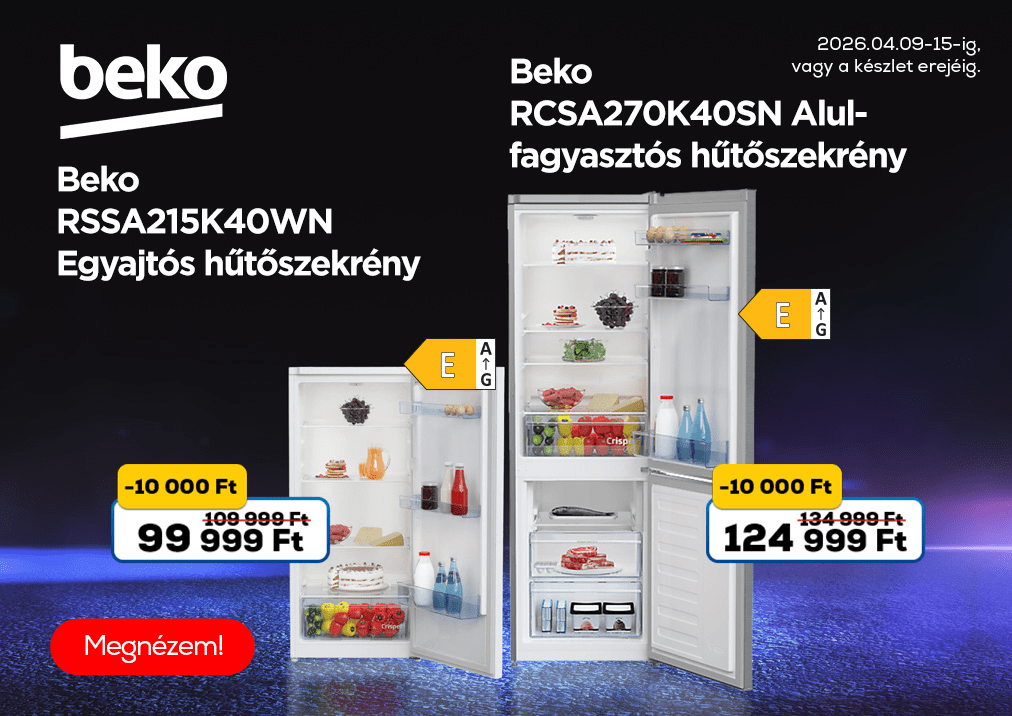 Beko RCSA270K40SN Alulfagyasztós hűtőszekrény