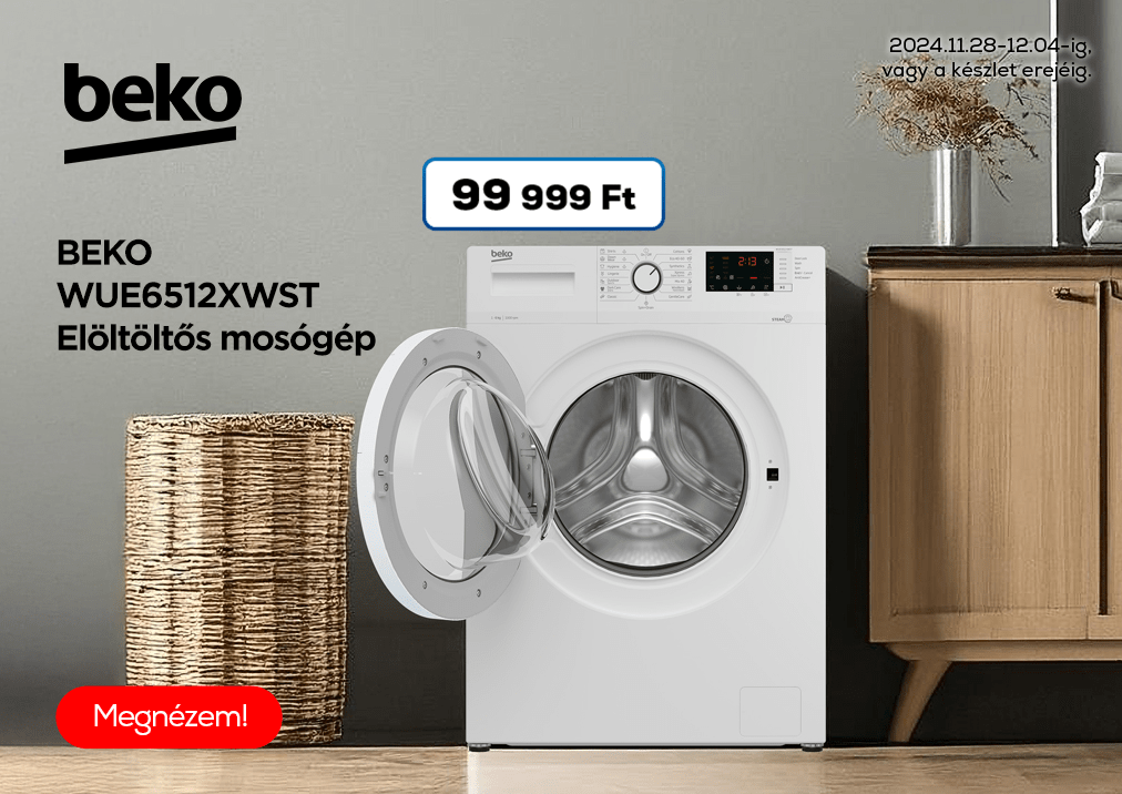 BEKO WUE6512XWST, Elöltöltős mosógép