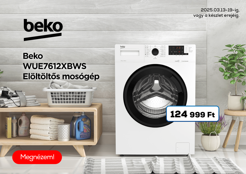 Beko WUE7612XBWS Elöltöltős mosógép