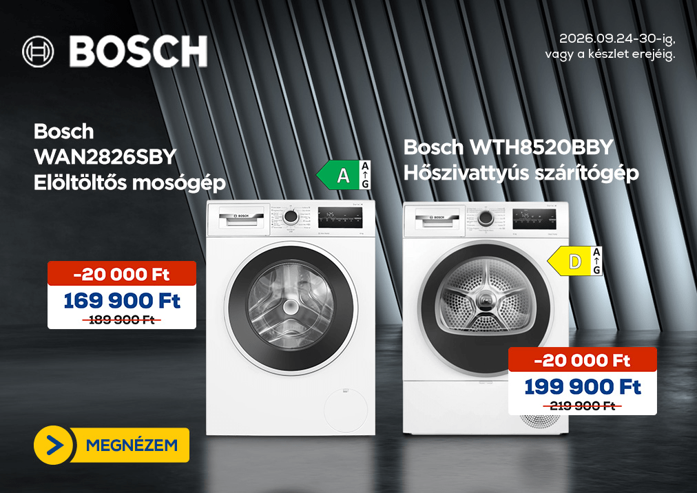 Bosch WAN2826SBY Elöltöltős mosógép,