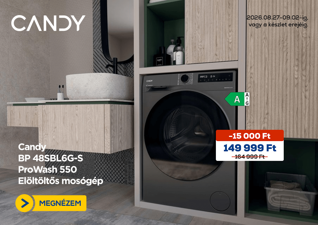 Candy BP 48SBL6G-S ProWash 550 Elöltöltős mosógép