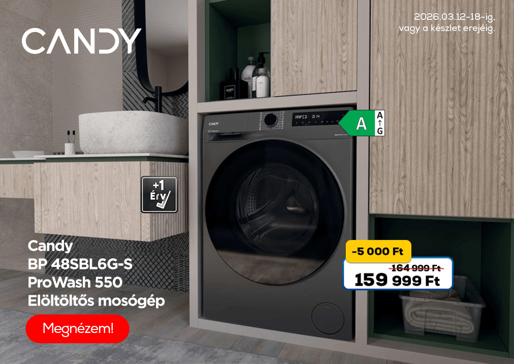 Candy BP 48SBL6G-S ProWash 550 Elöltöltős mosógép