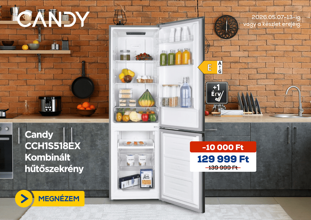 Candy CCH1S518EX Kombinált hűtőszekrény
