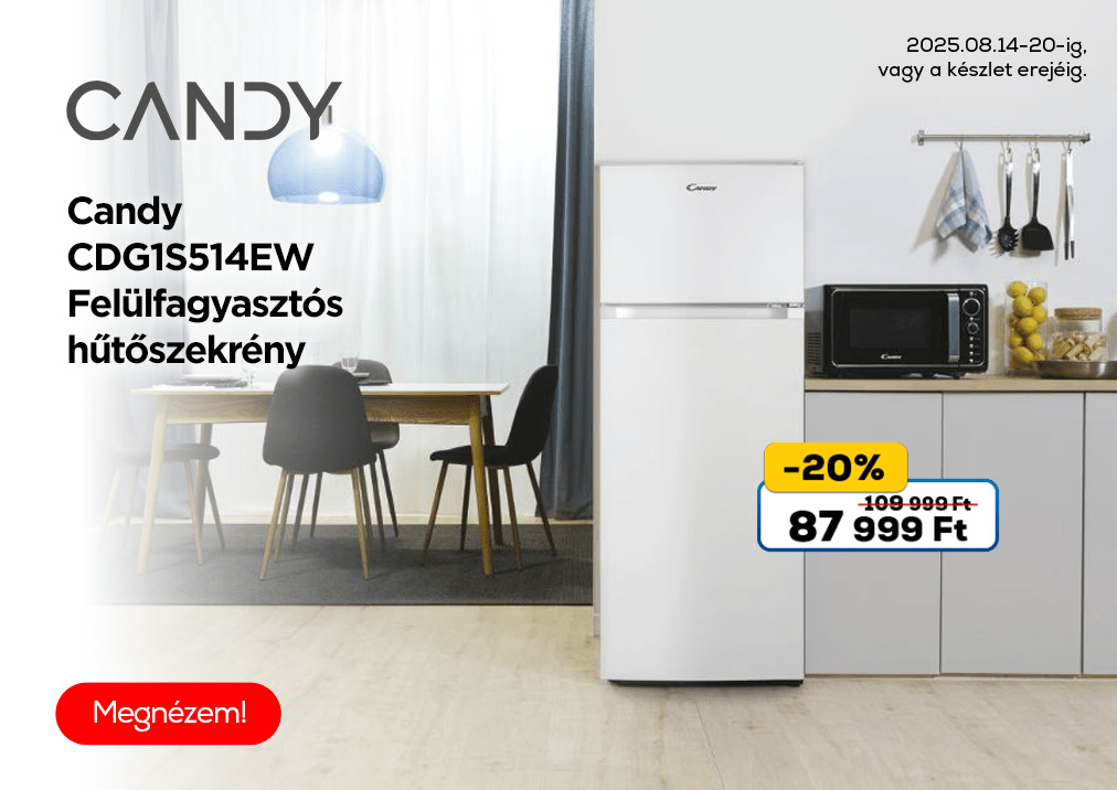 Candy CDG1S514EW Felülfagyasztós hűtőszekrény