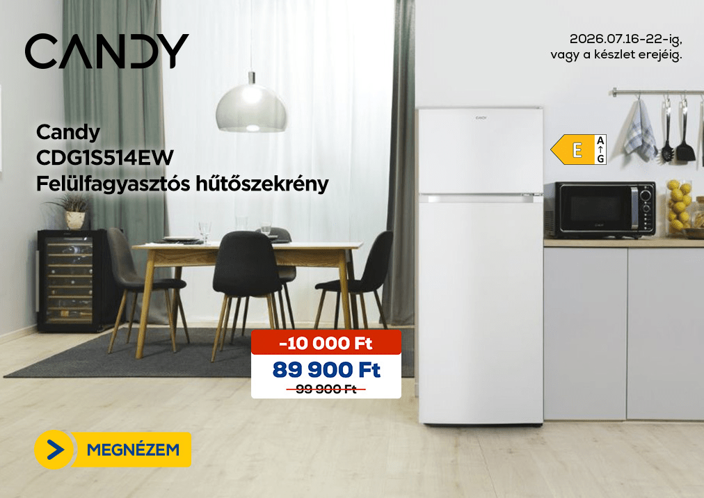 Candy CDG1S514EW Felülfagyasztós hűtőszekrény