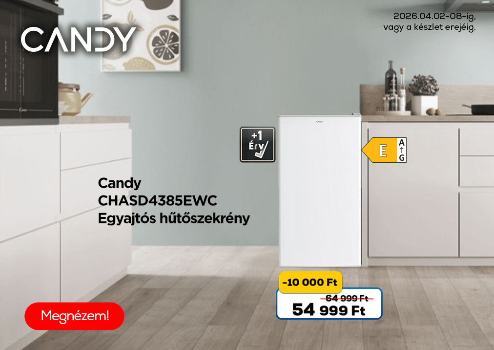 Candy CHASD4385EWC Egyajtós hűtőszekrény