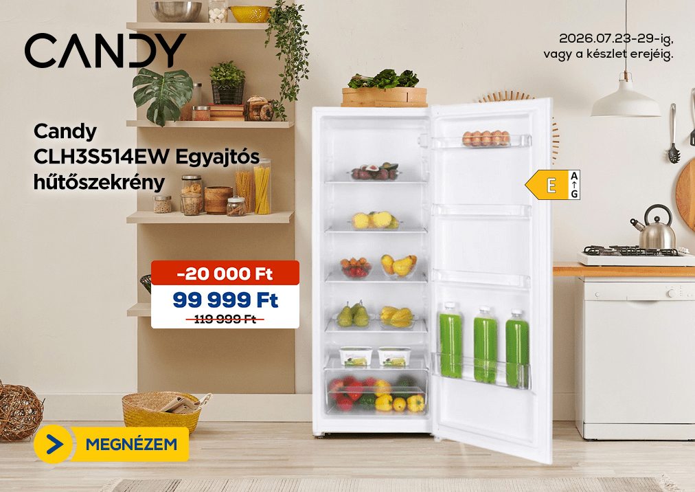 Candy CLH3S514EW Egyajtós hűtőszekrény