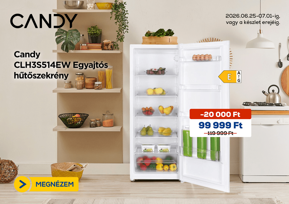 Candy CLH3S514EW Egyajtós hűtőszekrény