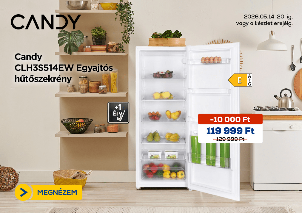 Candy CLH3S514EW Egyajtós hűtőszekrény