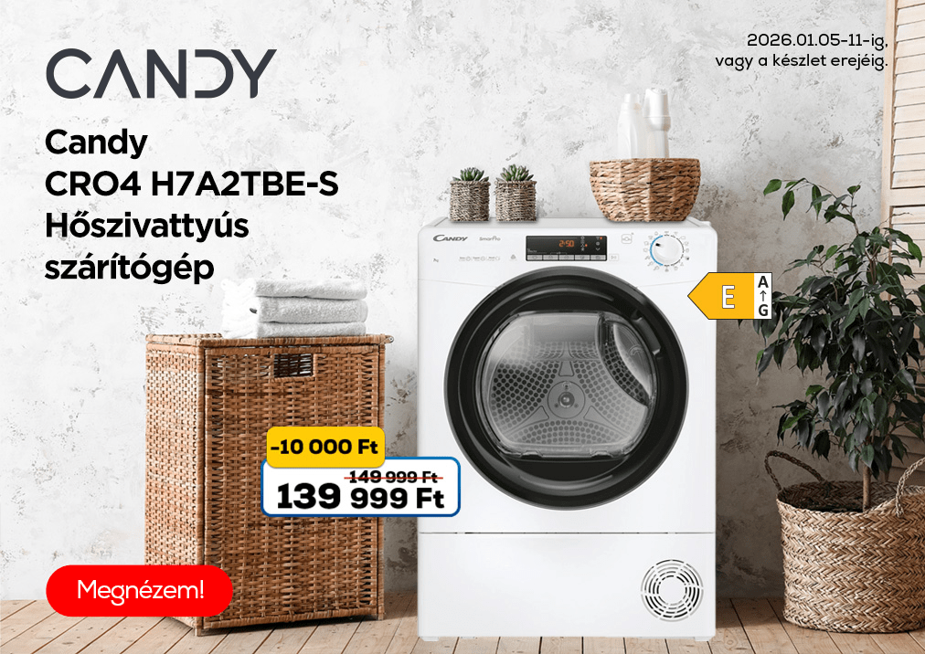 Candy CRO4 H7A2TBE-S Hőszivattyús szárítógép