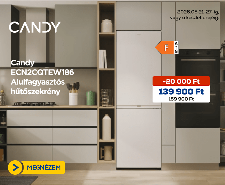 Candy ECN2CQTEW186 Alulfagyasztós hűtőszekrény