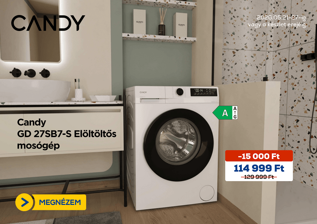 Candy GD 27SB7-S Elöltöltős mosógép