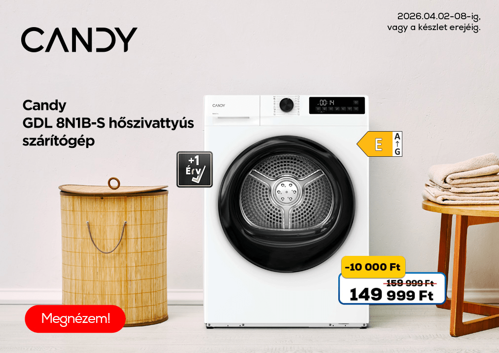 Candy GDL 8N1B-S hőszivattyús szárítógép