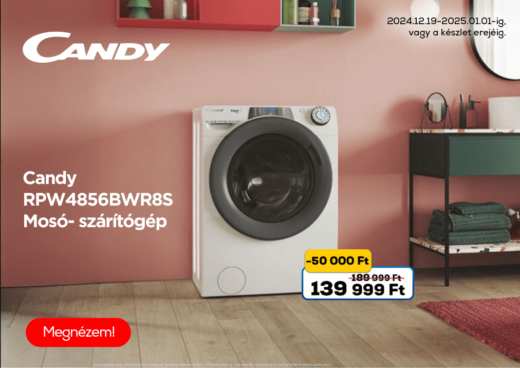 Candy RPW4856BWR8S Mosó- szárítógép