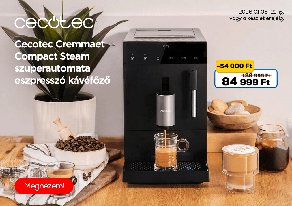 Cecotec Cremmaet Compact Steam szuperautomata eszpresszó kávéfőző