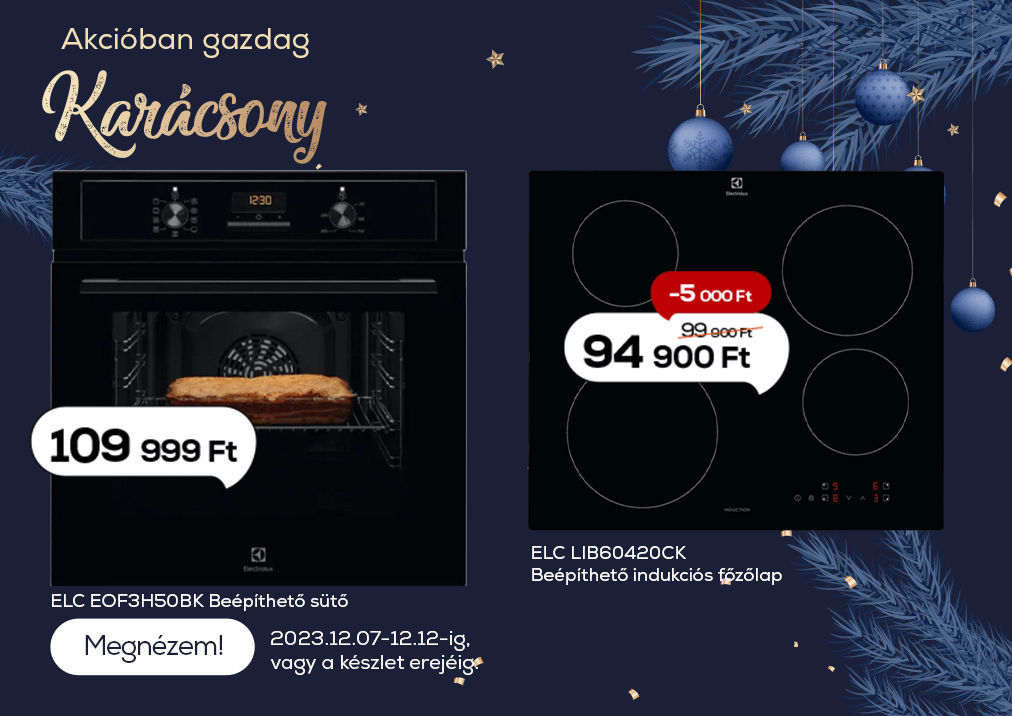 ELC EOF3H50BK sütő 2 széles 12.12
