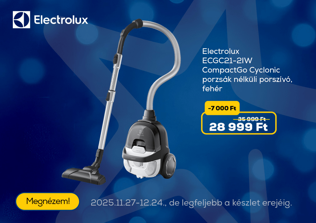 Electrolux ECGC21-2IW CompactGo Cyclonic porzsák nélküli porszívó, fehér