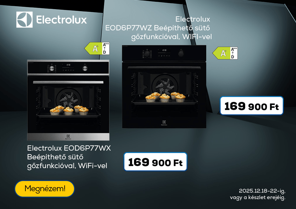 Electrolux EOD6P77WX Beépíthető sütő gőzfunkcióval, WiFi-vel
