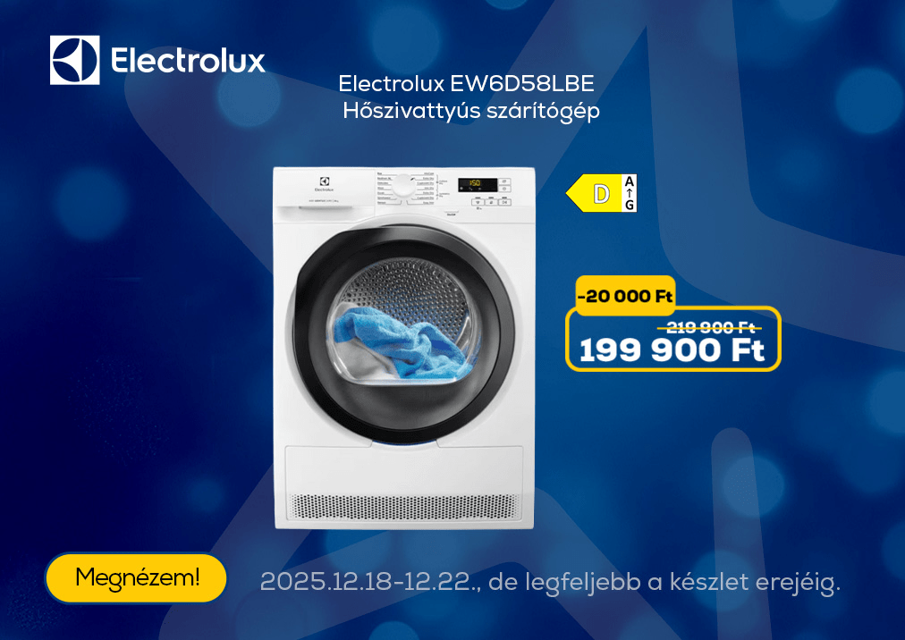 Electrolux EW6D58LBE Hőszivattyús szárítógép