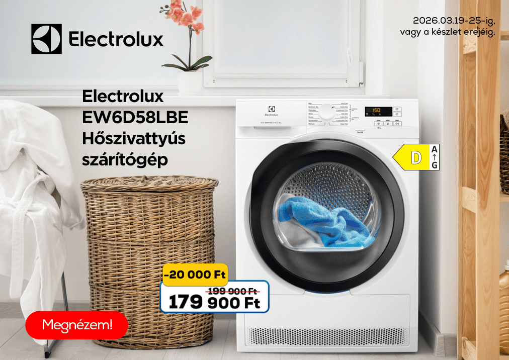 Electrolux EW6D58LBE Hőszivattyús szárítógép