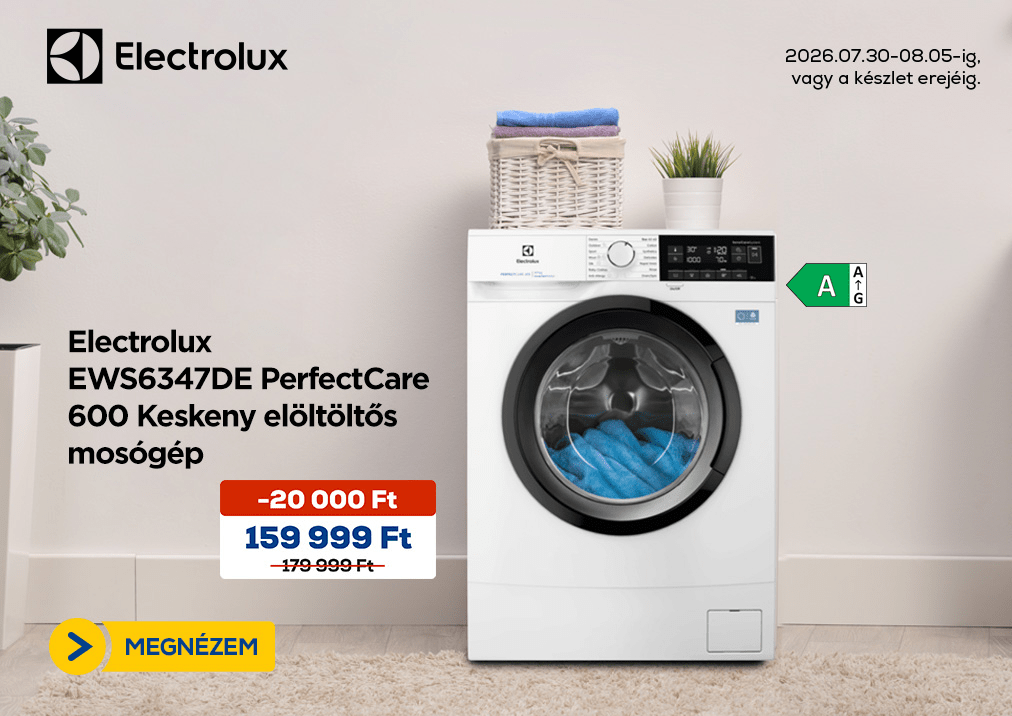 Electrolux EWS6347DE PerfectCare 600 Keskeny elöltöltős mosógép