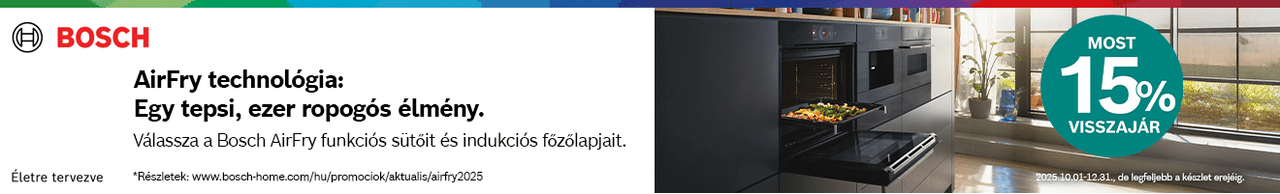 Bosch sütők 15%-os pénzvisszafizetéssel