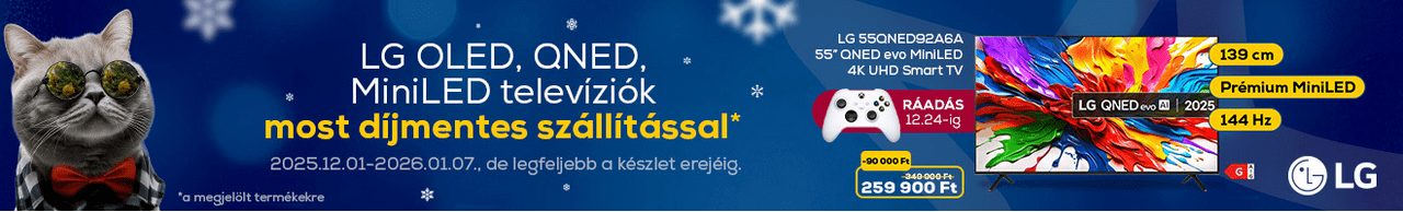 LG OLED, QNED, MiniLED televíziók most díjmentes szállítással*