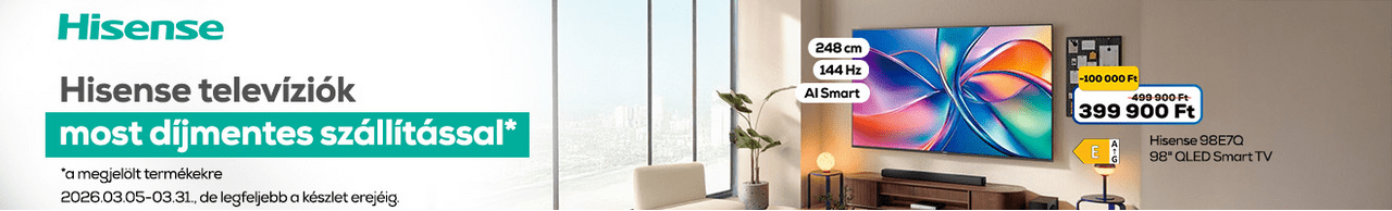 Hisense televíziók most díjmentes szállítással*