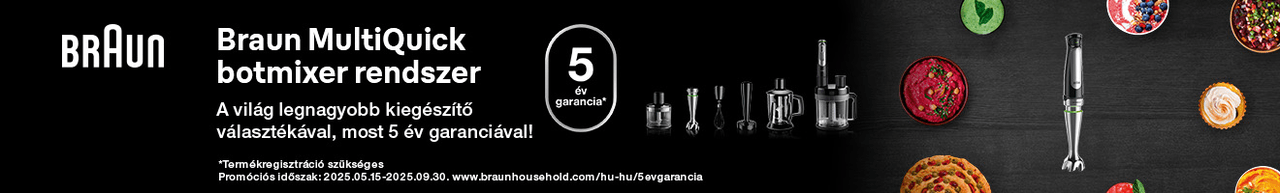5 év garancia a Braun háztartási termékeire