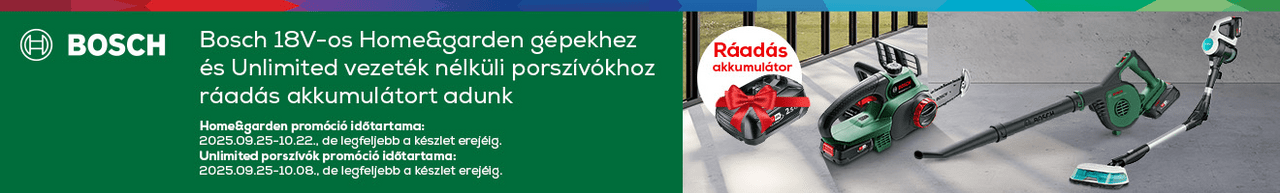 Bosch padlóápolás és kerti gépek ráadás akksival